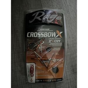 One Rage CROSSBOW X Slipcam 100 grain Mechanical 2 Blade Broadheads 2" Cut READ